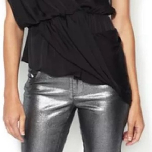 Alice + Olivia Rylee Draped Stretch Silk Top - Picture 3 of 7
